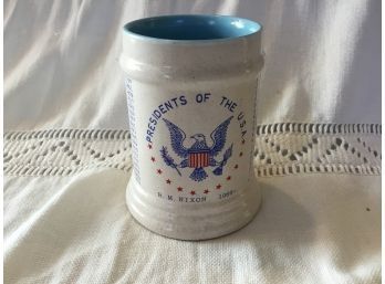 Vintage 1969 Richard Nixon Presidents Of The USA Speckled Stoneware Mug