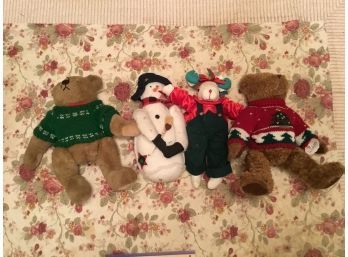 Lot Of 4 Christmas Stuffed Animals