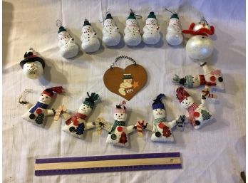 Lot Of Snowman Christmas Ornaments