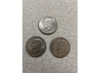 Lot Of 3 United States 1973 Eisenhower Dollars See Photos