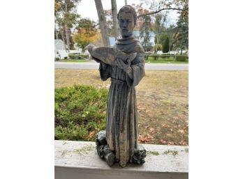 St. Francis Oudoor Statue With Small Bird Bath Feeder See Photos