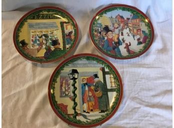 Lot Of 3 Department 56 The Heritage Collection Dickens Village Plates
