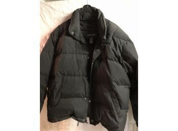 London Fog Winter Jacket Size L Reg, Black, Zipper & Snap Closure, 80 Down 20 Feathers, Needs Cleaning