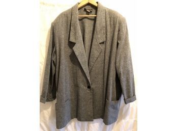 Chad Stevens Ladies Blazer/ Jacket, Size 26W, Speckled Gray, Needs Cleaning, See All Pics