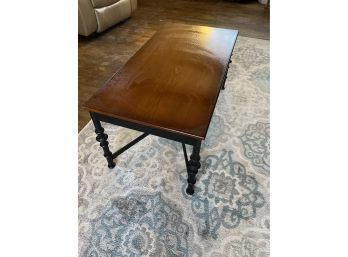 Dark Cherry Wood And Metal Coffee Table See Photos