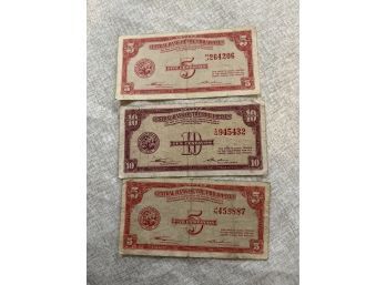 Lot Of 3 1949 Philippines Centavos Bank Notes See Photos