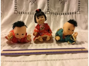 3 X Vintage Japan Doll Ichimatsu Ningyo