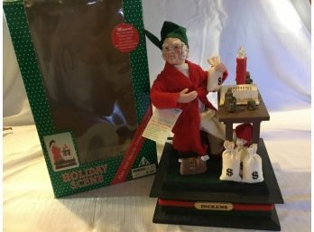 Vintage Dickens Scrooge Holiday Scene With Box