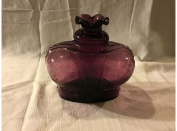 Vintage Clevenger Brothers / Victrylite Amethyst Purple Glass Crown Bottle Vase