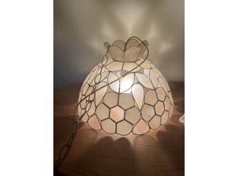 Capiz Shell Vintage Mid Century Modern Hanging Lamp Light Chandelier Pendant Lamp