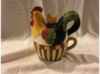 Vintage SUSAN WINGET JCPenny HEN Chicken W Chick Ceramic Teapot Mug 3pc Set