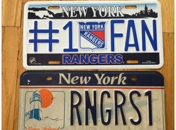 3 X NY Rangers Fan License Plates