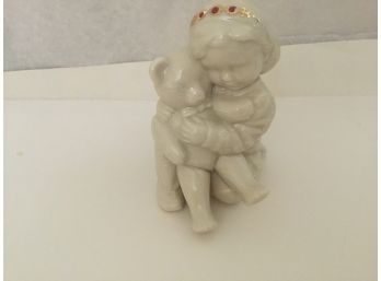 Lenox China Jewels Collection Girl With Teddy Bear 1994