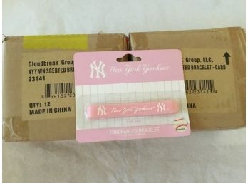 24 Pcs. Pink New York Yankees Rubber Bracelet