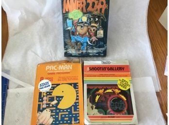 3 X Atari Games PAC-MAN Shootin Gallery Miner 2049er