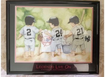 NY Yankees Legends Live On Kenneth Gatewood Print - Framed