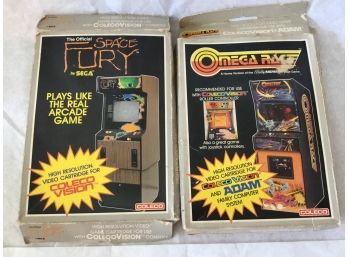 2 X Coleco Vision Games Space Fury & Omega Race For Coleco Vision & ADAM Computer