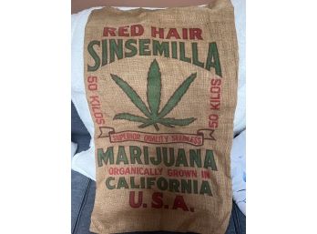 36x21 Burlap Sack Red Hair Sinsemilla Marijuana California Very Unique