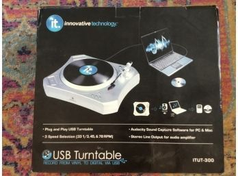 Innovative Technology USB Turntable Record From Vinyl To Digital Via USP