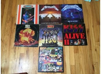 Lot Of 6 Vintage Heavy Metal Rock Vinyl Record Albums
