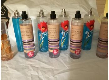 Lot Of 9 Bath And Body Works Body Spray Fine Fragrance Mist Testers