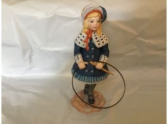 Lenox 'Little Girl With Hoop' Fine Porcelain 1989 6 1/4' Height - Vintage Rare