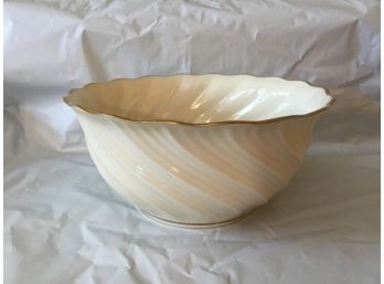 Vintage Lenox Richmond 8 1/4' Vegetable Bowl Ivory Gold Swirl - Hand Decorated With 24k Gold