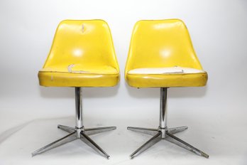 Vintage Yellow Chairs Set Of 4