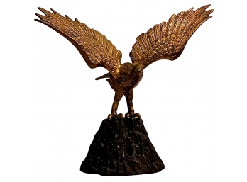 Cast Brass Eagle Statue Sculpture