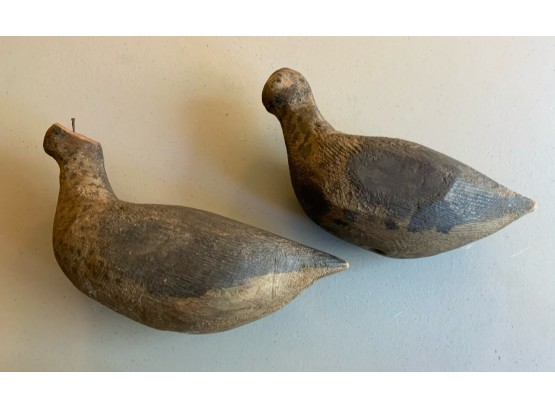2 EARLY SHORE BIRDS HAND CARVED & PAINTED (as Found)