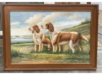 SPANIELS  HUNTING DOGS  CONTEMPORARY FRAMED LARGE PICTURE ON CANVAS 42” X 30”