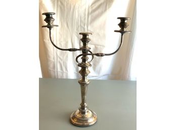 LARGE SILVERPLATE Over COPPER 3 LITE CANDLEABRA