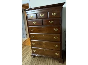 MAHOGANY 9 DRAWER SUMPTER CABINET CO  HIGH CHEST