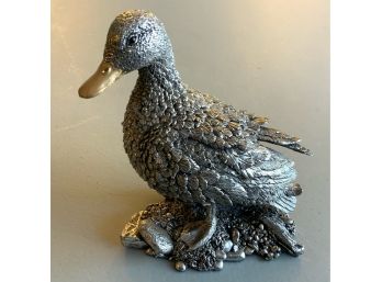 STERLING SILVER & GOLD BIRMINGHAM DUCK WITH GOLD BEACK MARKED “CA”