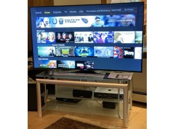 SAMSUNG 65” TELEVISION  W/4 HARMON KARDON SPEAKERS & RECEIVER AND STAND