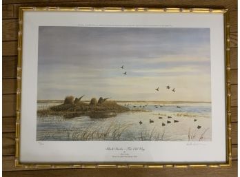 HAND SIGNED PETER CORBIN LIMITED ED HUNTING PRINT BLACK DUCKS UNLIMITED “The Old Way”