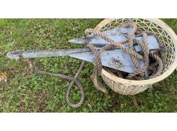 BOAT ANCHOR 29” X 17” W & 2 ROPE CLEATS 10” ACROSS