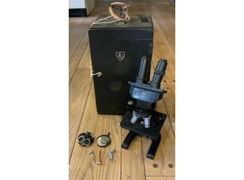 SPENSER MICROSCOPE WITH WOOD CASE