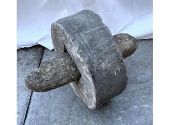 GRIST MILL STONE W/REMOVABLE STONE  HANDLE  8” X 3”