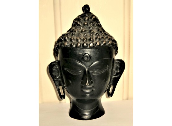BRONZE BUDDHA HEAD VINTAGE W/CASTLE MARK 7 3/4 IN- WE CAN SHIP!