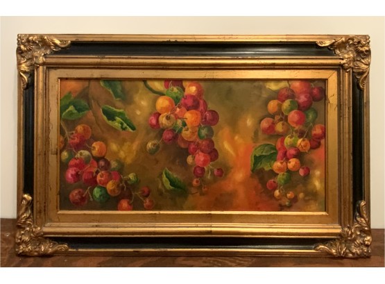 CLARICE HAMELIN O/C PAINTING GRAPES FRAMED 32 WIDE X 20 HIGH