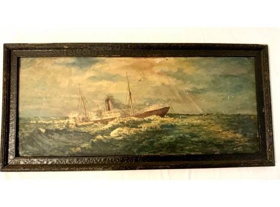 MJ MARTZ 1918 HOPE O/B PAINTING BOAT ON OPEN SEA- WE CAN SHIP!