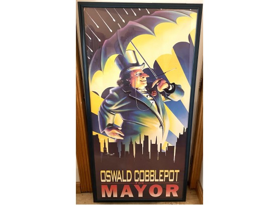 BATMAN RETURNS 1992-MOVIE PROP POSTER OSWALD COBBLEPOTS MAYORAL CAMPAIGN 32.5 X 64 IN H