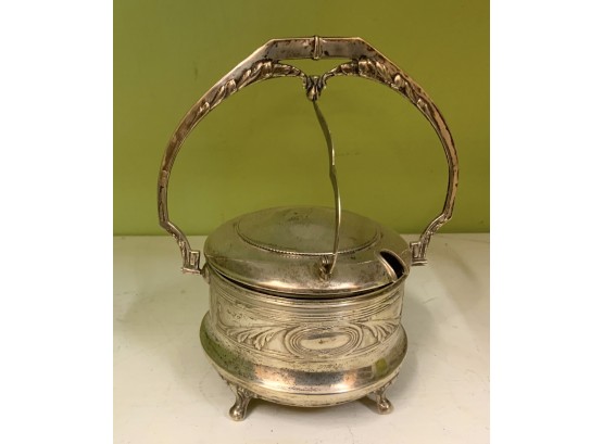 800 VICTORIAN  SILVER ITALY AL (Alessandria) SERVER With GLASS INSERT- SHIPPING AVAILABLE!!