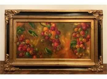 CLARICE HAMELIN O/C PAINTING GRAPES FRAMED 32 WIDE X 20 HIGH