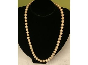 14k VINTAGE PEARL PINK WHITE 21 INCH NECKLACE- WE CAN SHIP!!