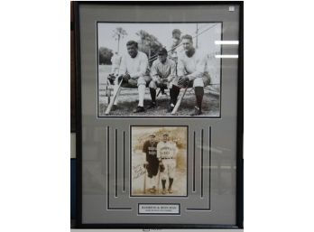 BABE RUTH & LOU GEHRIG BASEBALL PHOTO COLLAGE  Image 18 X 26, Frame 21 X 29.  WE CAN SHIP!