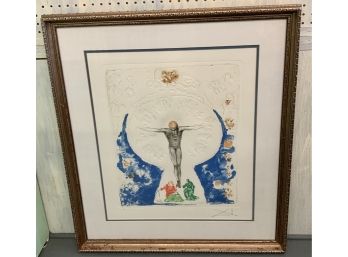 SALVADOR DALI SIGNED CHRIST CRUCIFIED OR  L'HOSTIE FRAMED LITHOGRAPH- CAN BE SHIPPED!