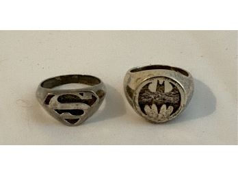 BATMAN & SUPERMAN RINGS STERLING SILVER WB STORE- WE CAN SHIP!