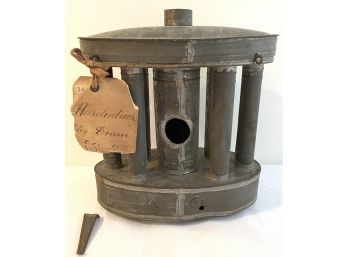 HARDENBROOK HEATING DRUM CIRCA 1875 & PAPERWORK - ONE OF THE 1ST PATENTS!!  WE CAN SHIP